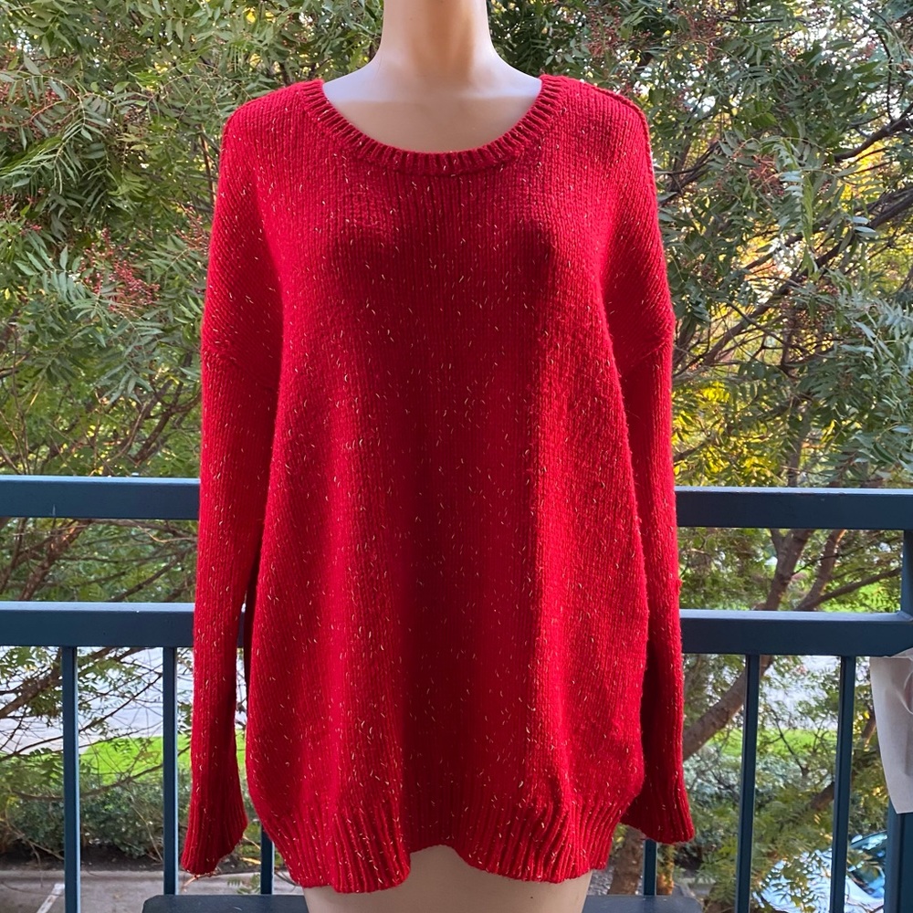 American Eagle Vintage Boyfriend Red Chunky Knit Sweater Size XL